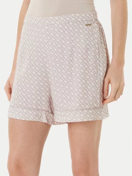 Атласные шорты Boss бежевые