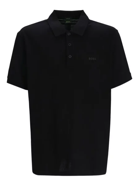 Tricou polo Boss cu broderie negru