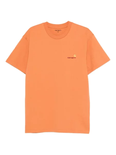 Tricou Carhartt Wip cu broderie portocaliu
