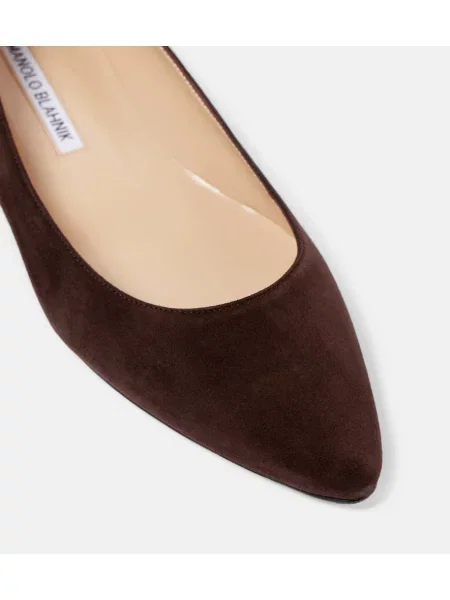 Balerini Manolo Blahnik din piele de căprioară maro