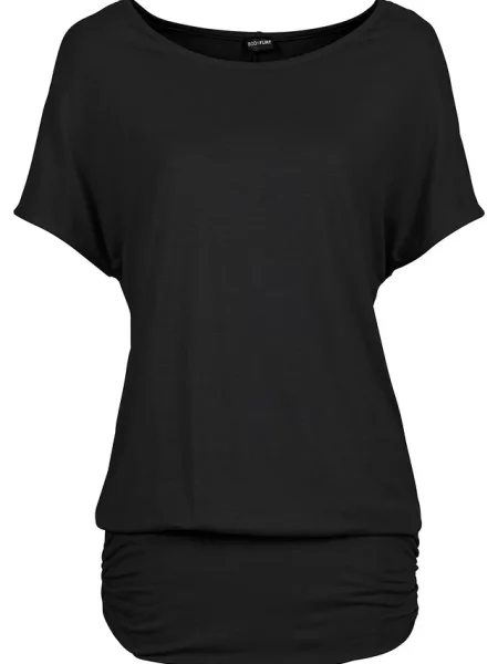 T-shirt z miękkiej mieszanki czarna