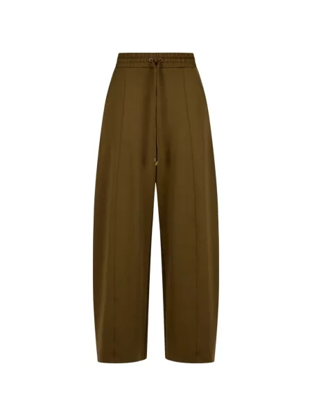 Pantaloni Max Mara cu broderie cu cordon maro