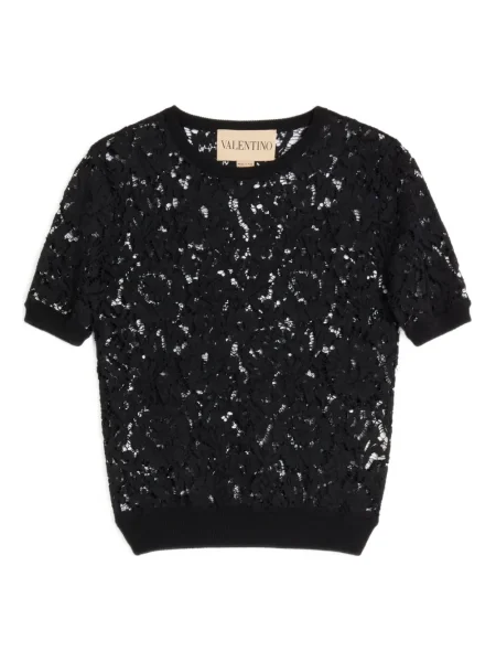 Top Valentino Garavani din dantelă negru