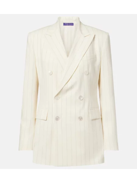 Geacă Ralph Lauren Collection de lână alb