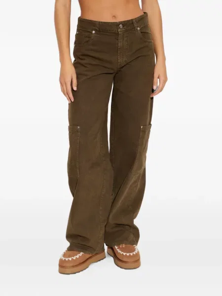 Pantaloni cargo Moncler cu autograf maro
