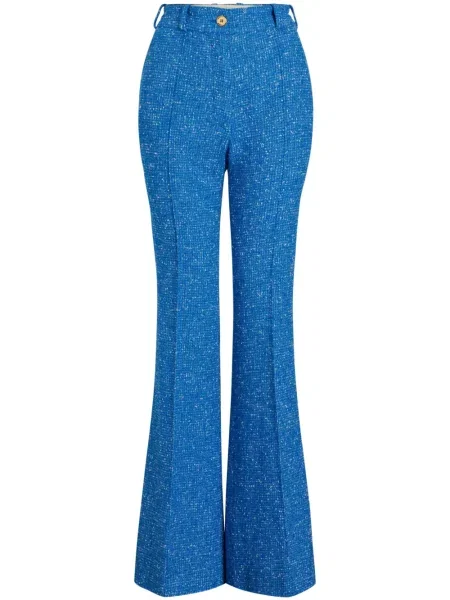 Pantaloni Patou din tweed albastru