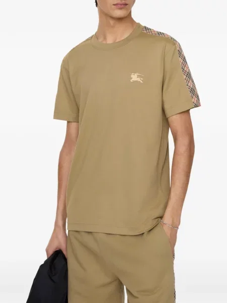 Tricou Burberry în carouri maro