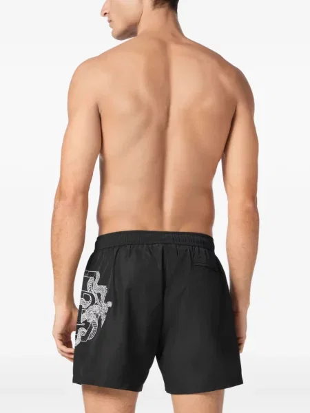 Slip de baie Philipp Plein cu imagine negru