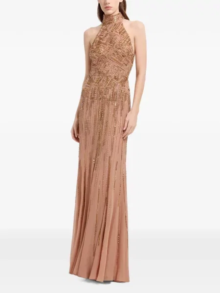 Rochie maxi Elie Saab cu broderie cu gât halter