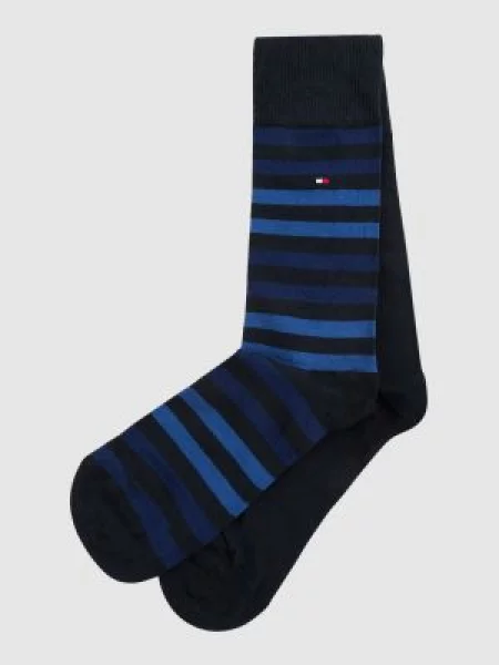 Skarpety z detalem z logo w zestawie 2 szt. model ‘DUO STRIPE SOCK’ Tommy Hilfiger granatowe