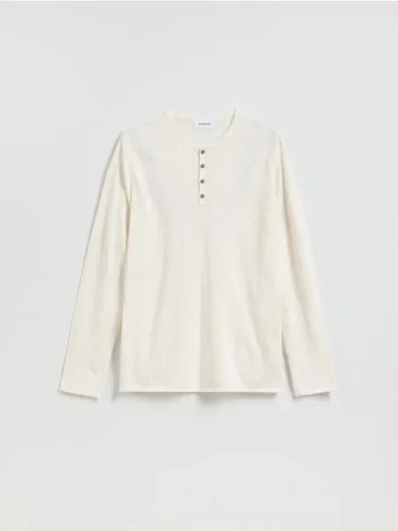 Reserved Pulover henley crem