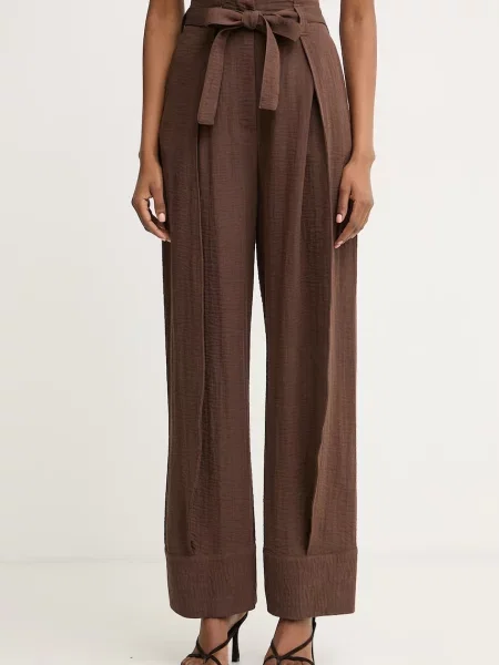 Simona Corsellini pantaloni pentru femei cu vâscoză maro