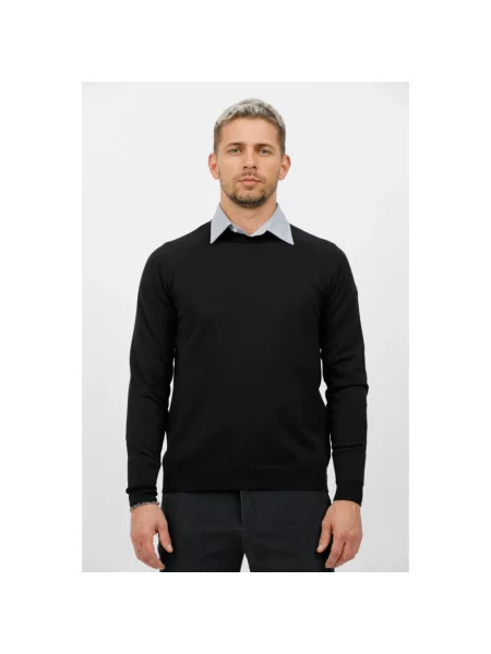 Sweter Rrd z okrągłym dekoltem czarny