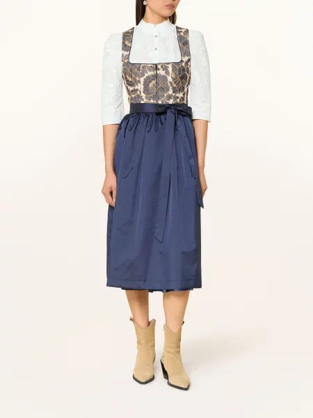 Berwin & Wolff Bluzka Dirndl Z Falbankami weiss biała