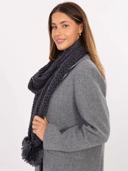 Fular Factory Price cu pompoane negru
