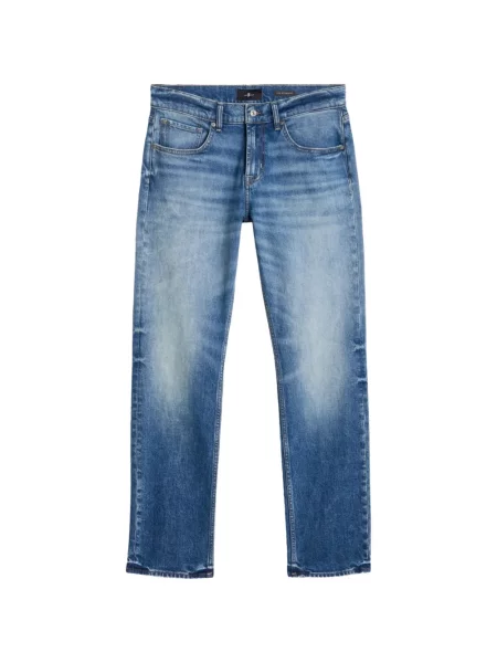 Blugi drepți 7 For All Mankind cu autograf albastru