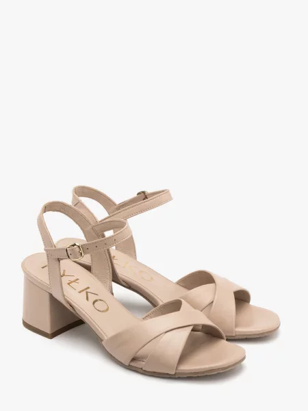 Кожаные босоножки Rylko бежевые
