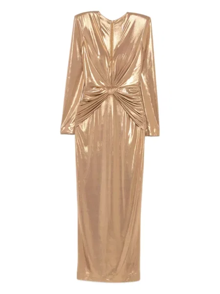 Rochie maxi Cristallini de costum auriu