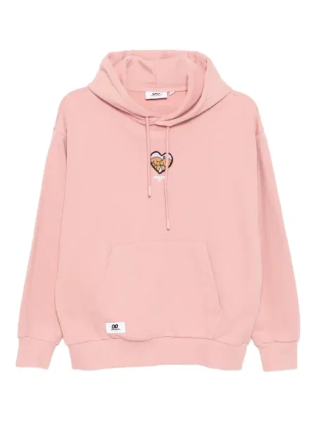 Hanorac cu glugă Chocoolate cu broderie roz