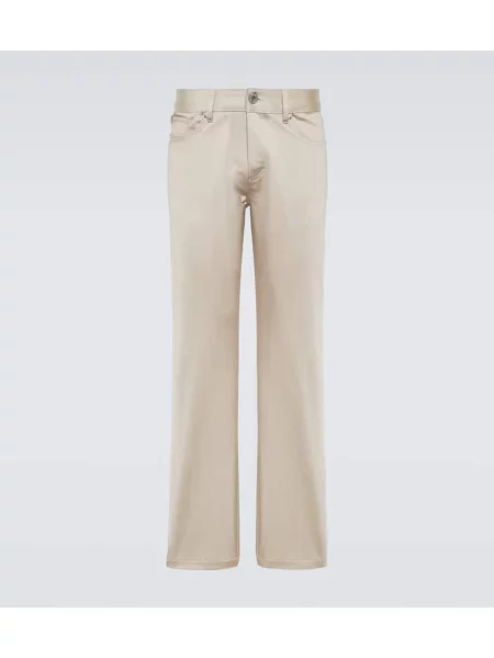 Saténové kalhoty Ami Paris béžové