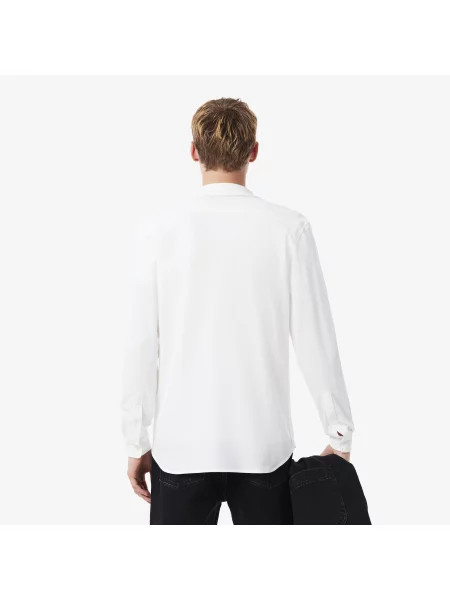 Lacoste Koszula Slim Fit Z Bawełny Piqué biały