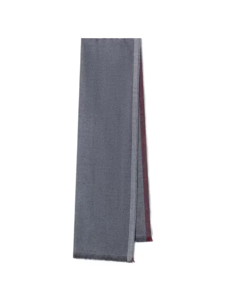 Fular Brunello Cucinelli cu model herringbone gri