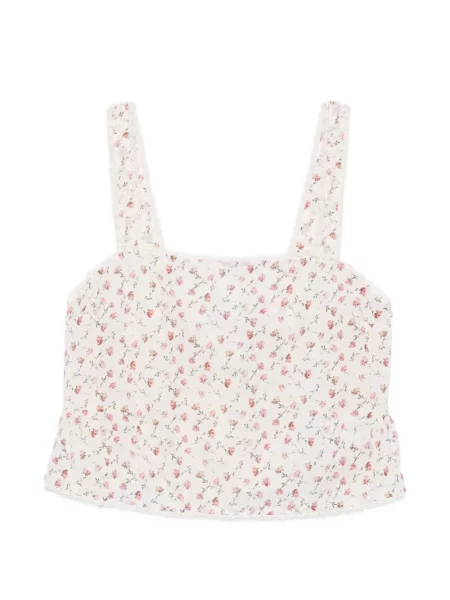 Top Posse cu model floral cu imagine din dantelă