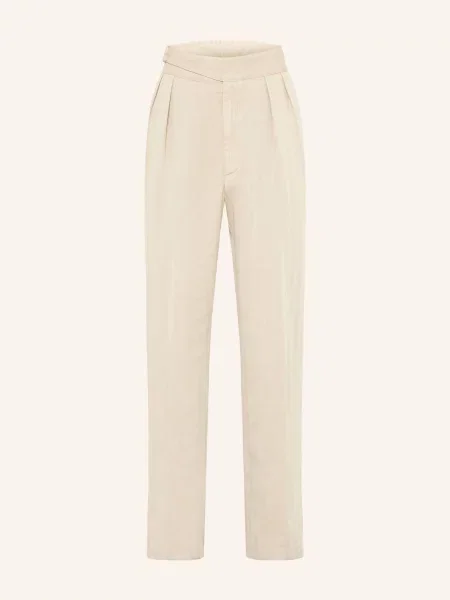 Ralph Lauren Purple Label Kalhoty Regular Fit Z Lnu béžová