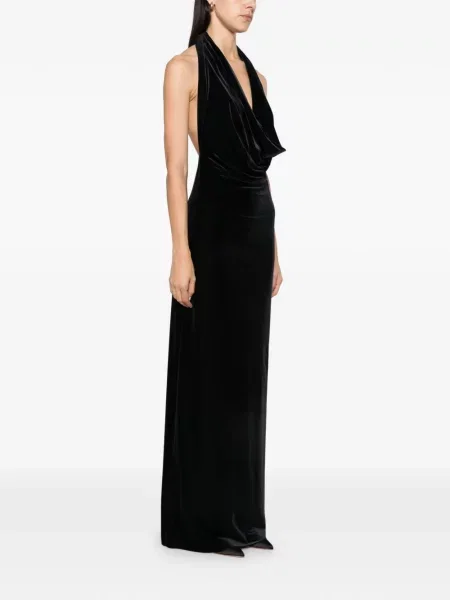 Rochie maxi Amazuìn cu gât halter negru