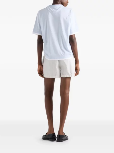 Tricou Prada din jerseu albastru