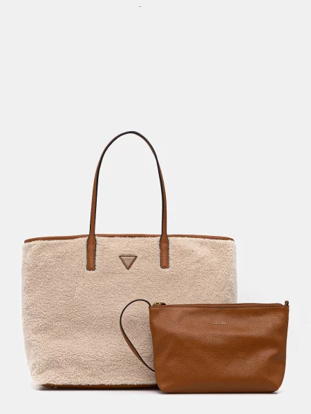 Guess torebka VICTTORIA beżowy