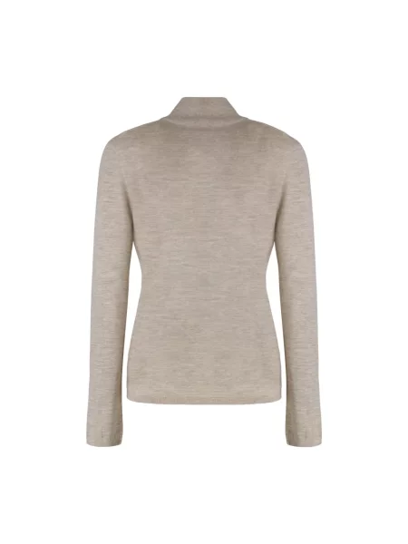 Dzianinowy sweter Max Mara ze stójką beżowy