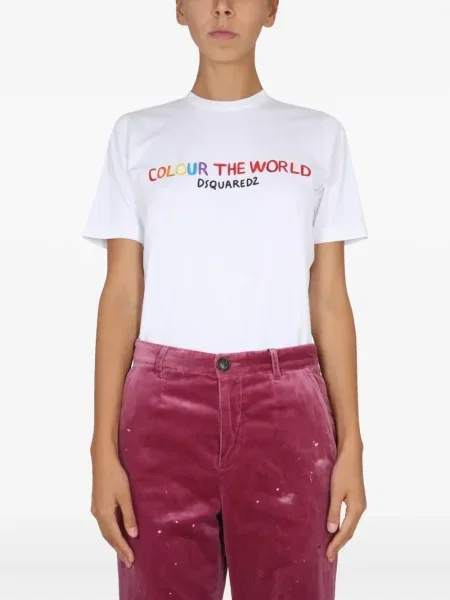 Tricou Dsquared2 scurt alb