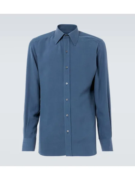 Svilena srajca Tom Ford modra