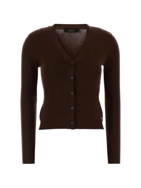 Cardigan Gucci cu decolteu în V maro