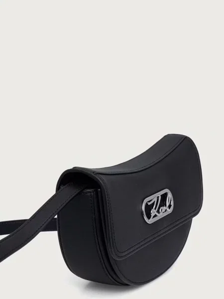 Karl Lagerfeld crossbody torbica usnjena K/SIGNATURE črna