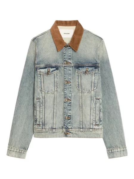 Geacă de blugi Zadig&voltaire de catifea cord albastru