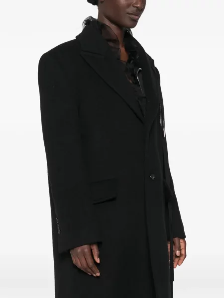 Palton Ann Demeulemeester de lână negru