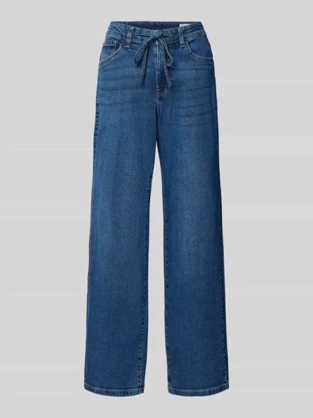 Jeansy o kroju wide fit z wiązanym paskiem Vero Moda błękitne