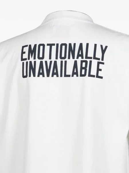 Tricou Emotionally Unavailable cu imagine alb