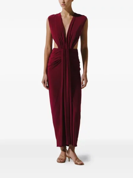 Rochie maxi Baobab cu volane roșu