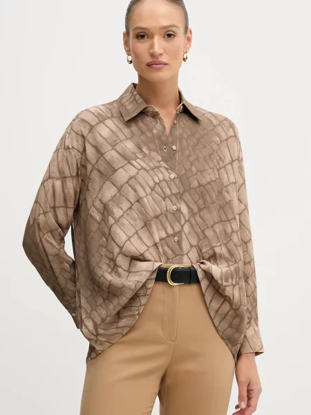 Sisley cămașă cu guler clasic relaxed bej