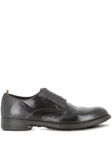 Pantofi derby Officine Creative cu șireturi din piele maro