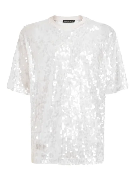 Tricou Dolce & Gabbana cu paiete alb