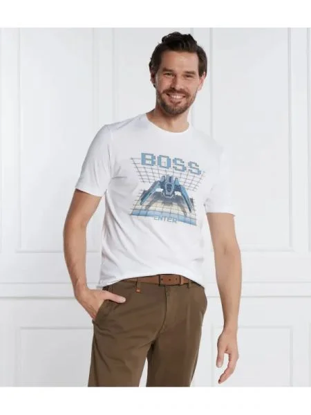 BOSS ORANGE Tricou TeEnter alb