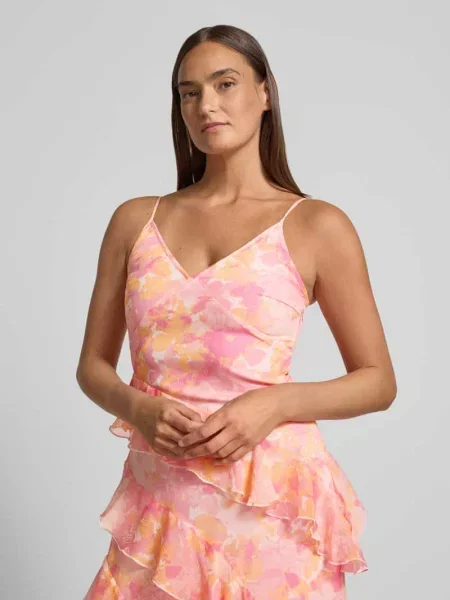 Dopasowana sukienka midi z falbanami model SMILLA' Vero Moda