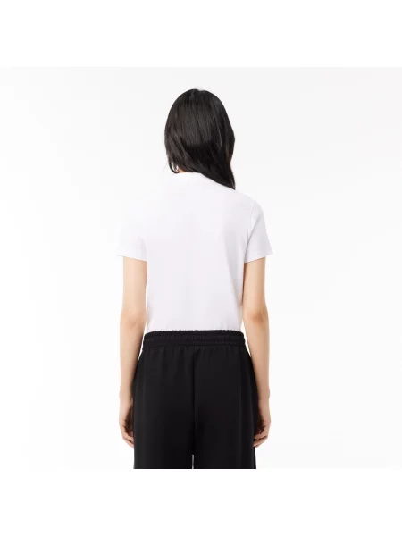 Lacoste Sport Koszulka Z Dżerseju Z Organicznej Bawełny biała