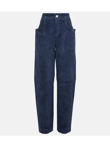 Pantaloni Stouls din piele albastru