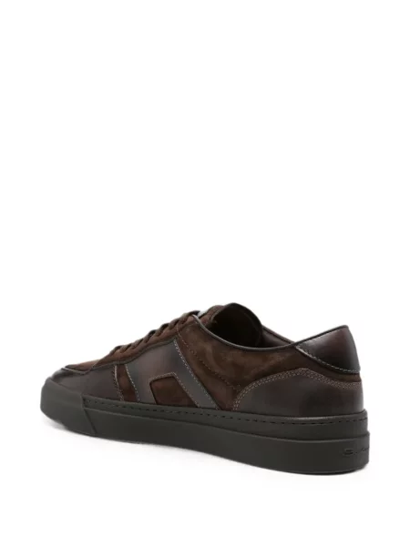 Sneakerși Santoni din piele de căprioară maro