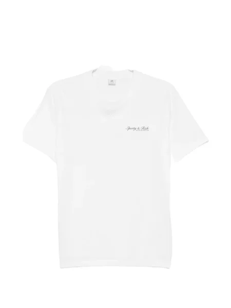 Tricou Sporty & Rich cu imagine cu decolteu rotund alb